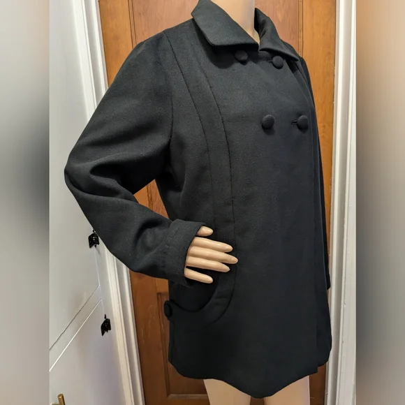 Chico's Black Button Dress Coat Size 2 - Picture 6 of 12